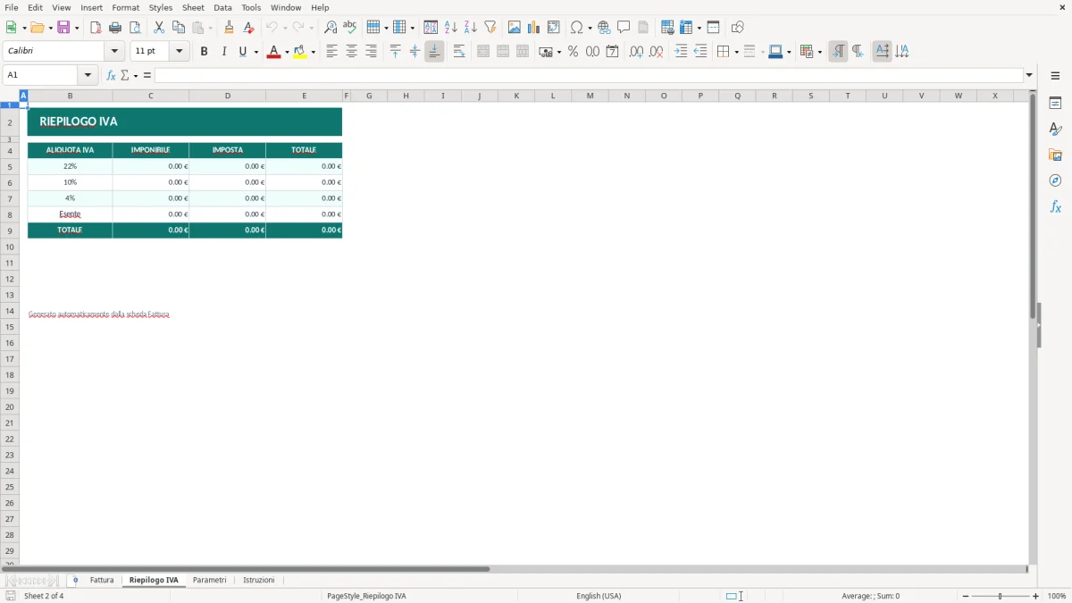 Screenshot 2: Foglio Riepilogo IVA - Modello Excel modello fattura excel